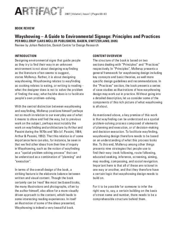 (PDF) Wayshowing – A Guide to Environmental Signage: Principles and ...
