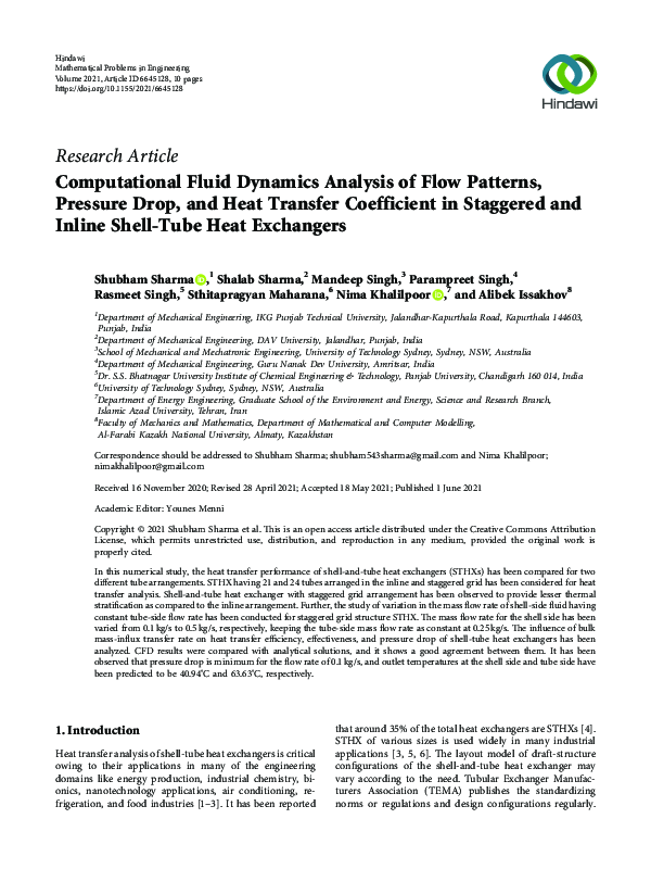 (PDF) Computational Fluid Dynamics Analysis of Flow Patterns, Pressure ...