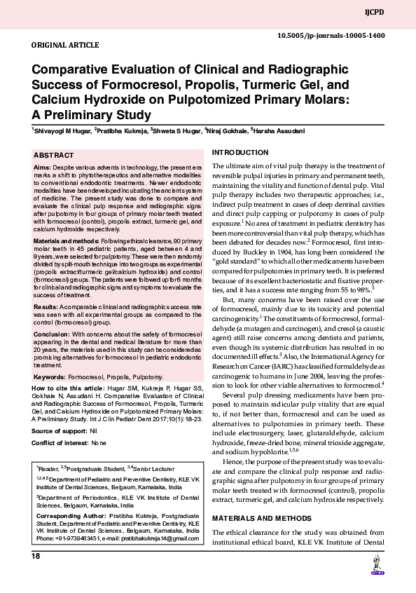 (PDF) Comparative Evaluation of Clinical and Radiographic Success of ...