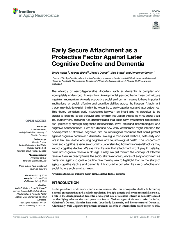 (PDF) Early Secure Attachment as a Protective Factor Against Later ...