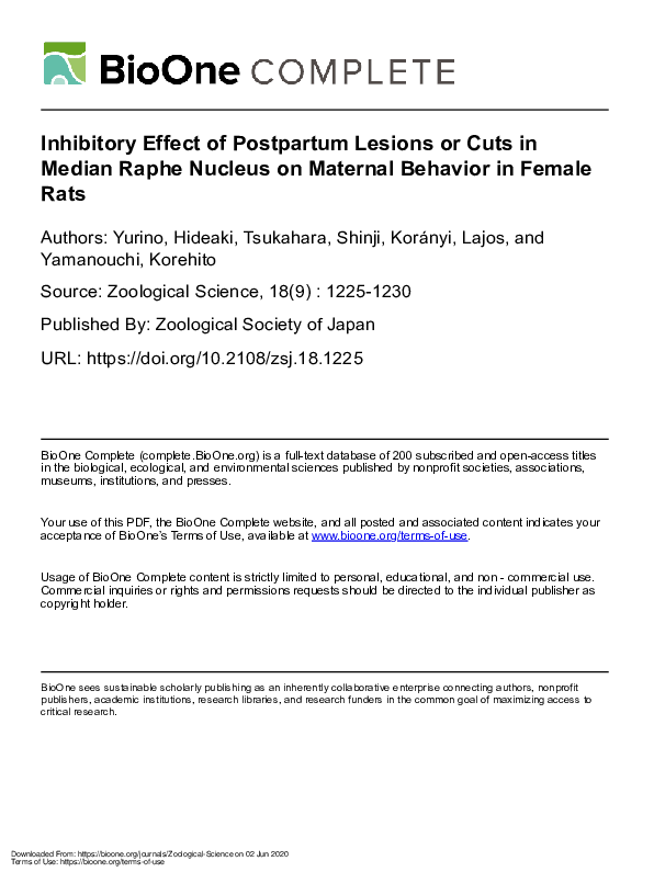 (PDF) Inhibitory Effect of Postpartum Lesions or Cuts in Median Raphe ...