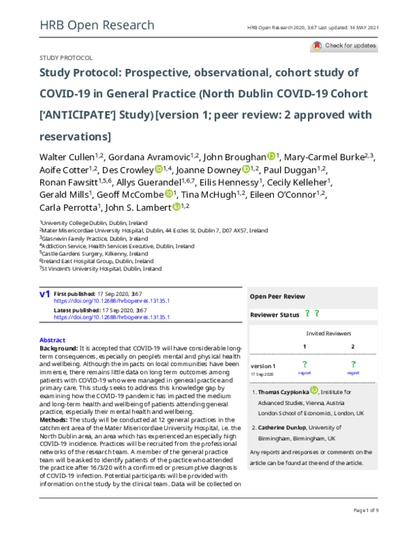 (PDF) Study Protocol: Prospective, observational, cohort study of COVID ...
