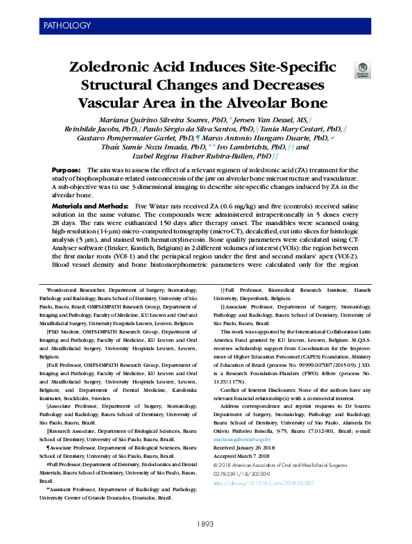 (PDF) Zoledronic Acid Induces Site-Specific Structural Changes and ...