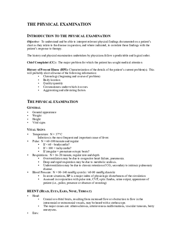 (PDF) THE PHYSICAL EXAMINATION INTRODUCTION TO THE PHYSICAL EXAMINATION