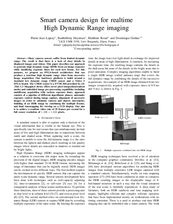 (PDF) Smart camera design for realtime high dynamic range imaging
