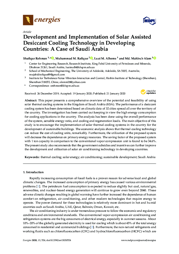 (PDF) Development and Implementation of Solar Assisted Desiccant ...