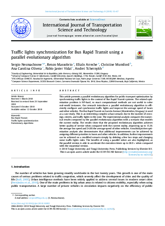 (PDF) Traffic lights synchronization for Bus Rapid Transit using a ...