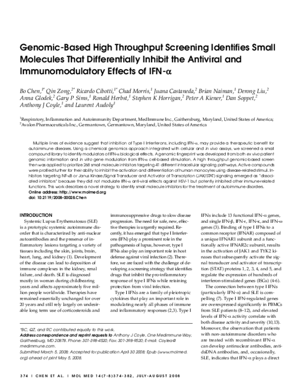 (PDF) Genomic-based high throughput screening identifies small ...
