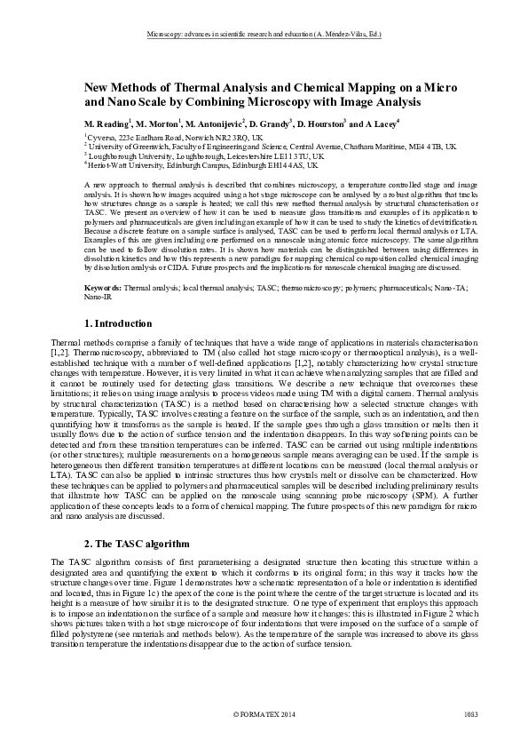 (PDF) New Methods of Thermal Analysis and Chemical Mapping on a Micro ...