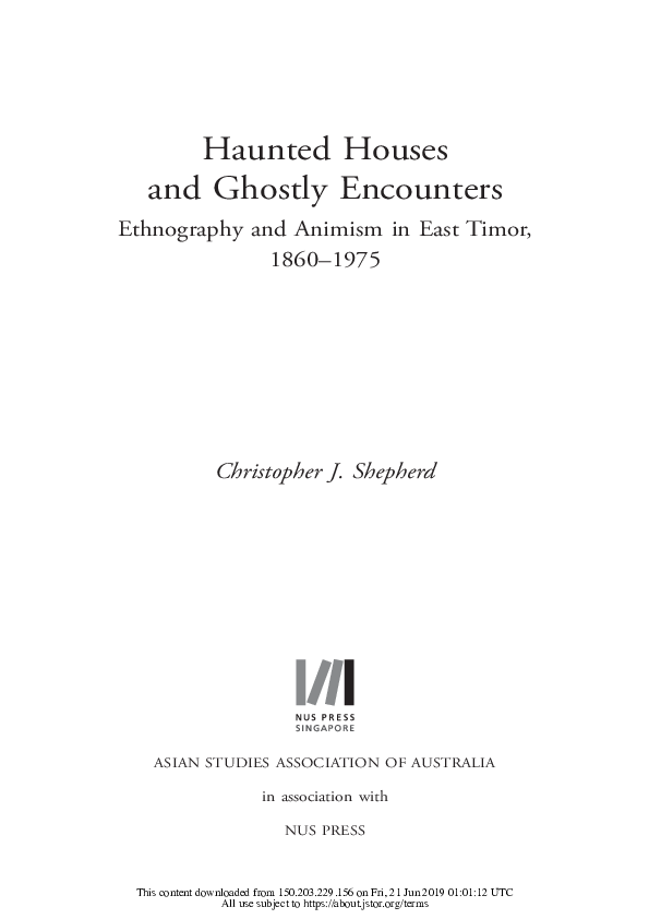 Pdf Haunted Houses And Ghostly Encounters Animism And Ethnography In East Timor 1860 1975 Christopher J Shepherd Academia Edu