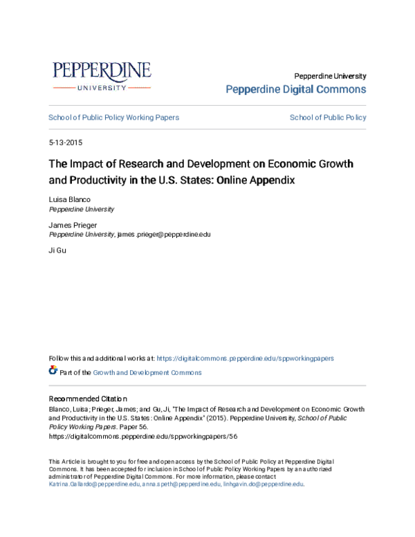 (PDF) The Impact of Research and Development on Economic Growth and ...