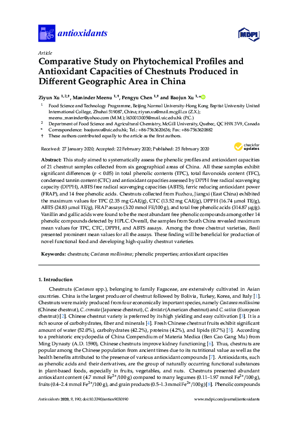 (PDF) Comparative Study on Phytochemical Profiles and Antioxidant ...