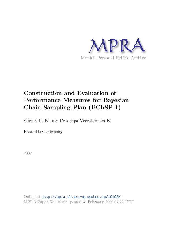 (PDF) CONSTRUCTION AND EVALUTION OF PERFORMANCE MEASURES FOR BAYESIAN ...