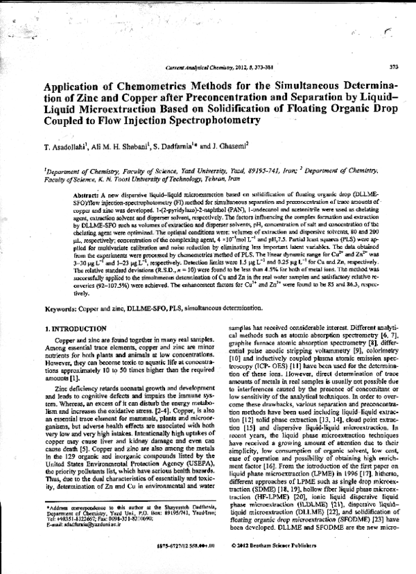 (PDF) Application of Chemometrics Methods for the Simultaneous ...