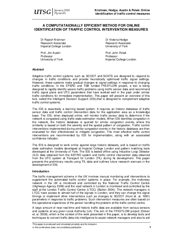 (PDF) A Computationally Efficient Method for Online Identification of ...