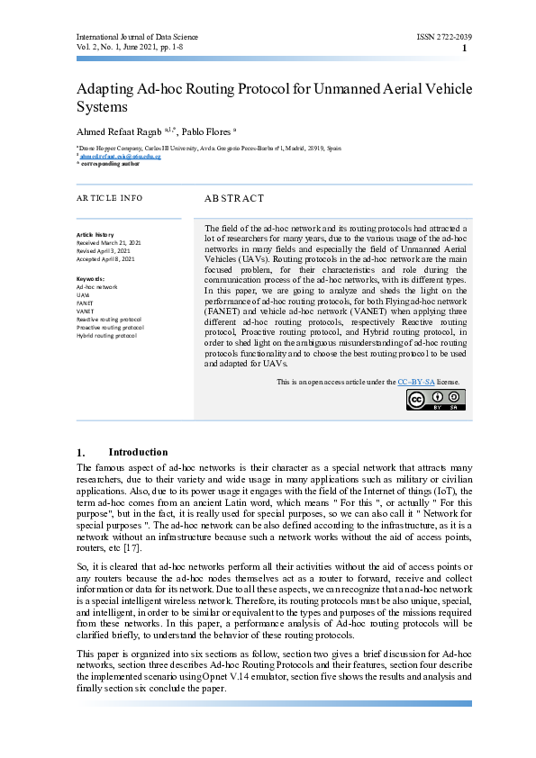 (PDF) Adapting Ad-hoc Routing Protocol for Unmanned Aerial Vehicle Systems