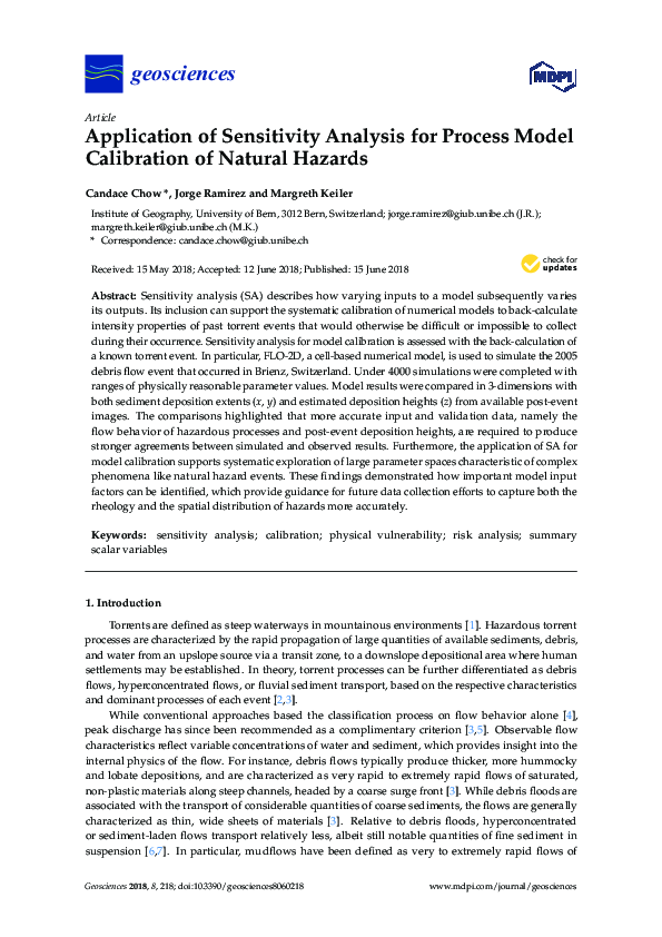 (PDF) Application of Sensitivity Analysis for Process Model Calibration ...