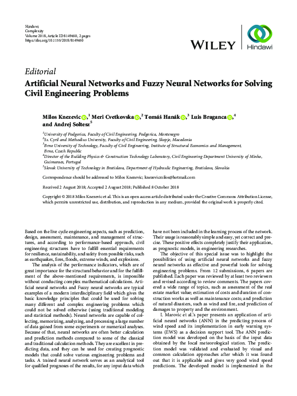 (PDF) Artificial Neural Networks and Fuzzy Neural Networks for Solving ...