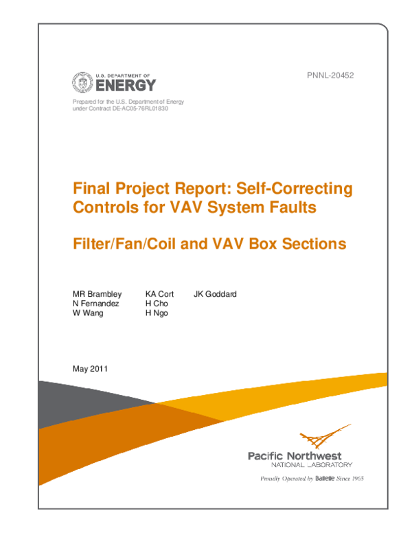 (PDF) Final Project Report: Self-Correcting Controls for VAV System ...