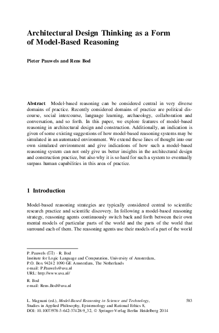 (PDF) Architectural Design Thinking as a Form of Model-Based Reasoning