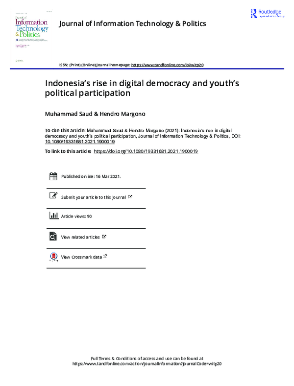 (PDF) Indonesia's rise in digital democracy and youth's political ...