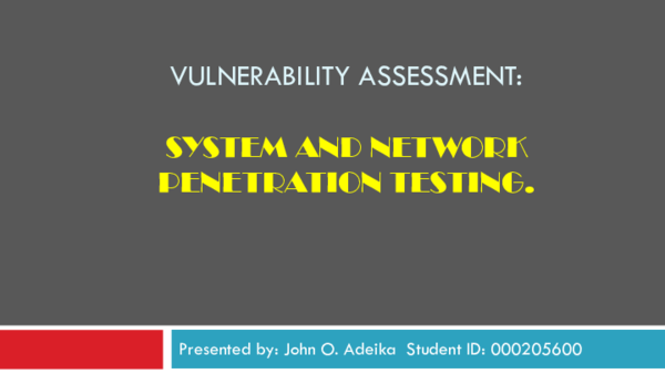 (PDF) System and Network Penetration Testing