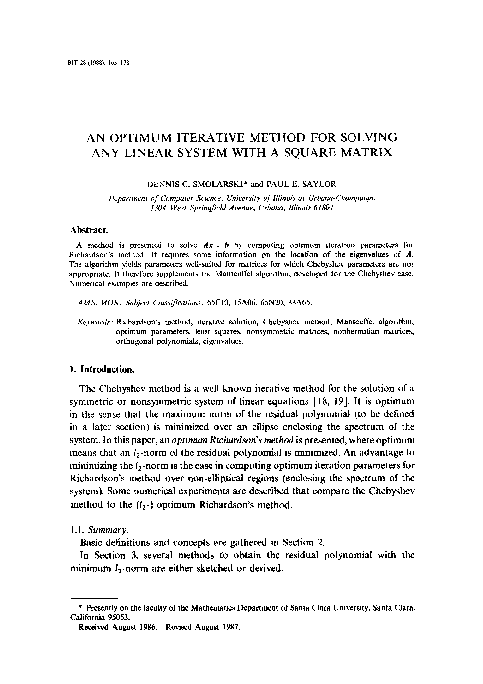 (PDF) An optimum iterative method for solving any linear system with a ...