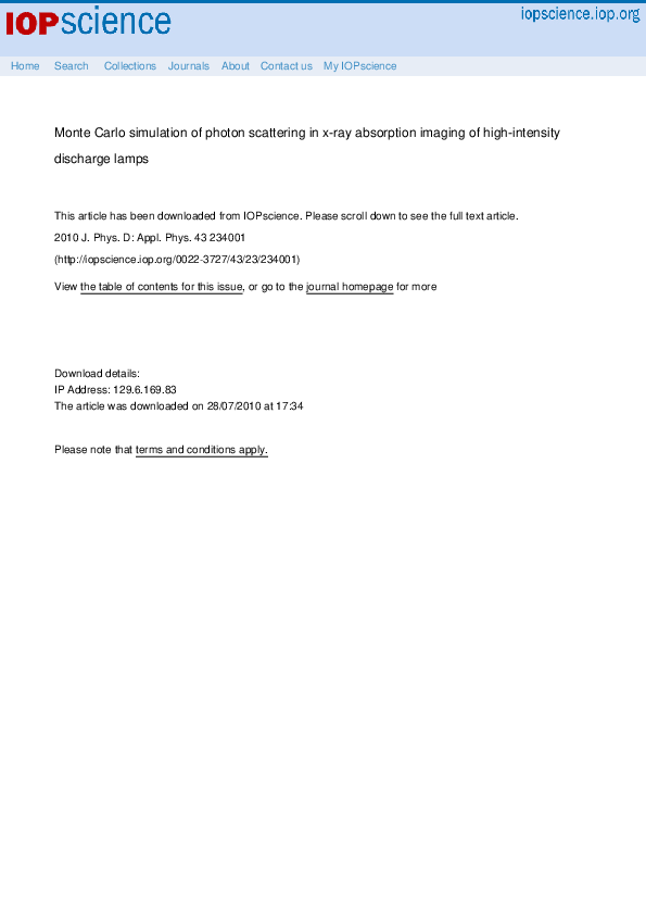 (PDF) Monte Carlo simulation of photon scattering in x-ray absorption ...