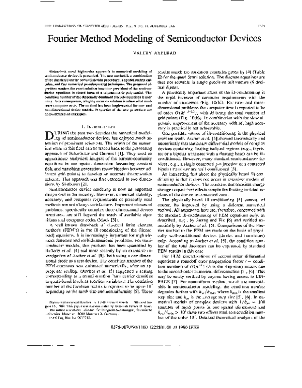 (PDF) Fourier method modeling of semiconductor devices Valery Axelrad Academia.edu
