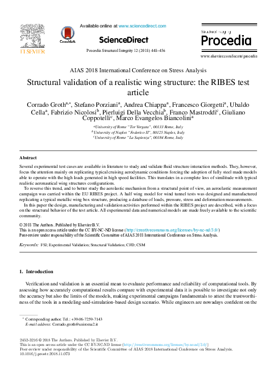 (PDF) Structural validation of a realistic wing structure: the RIBES ...
