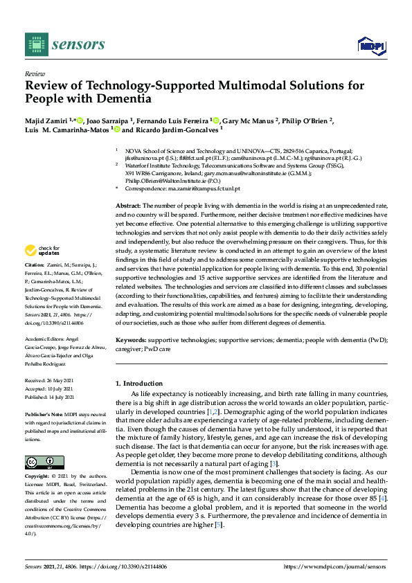 (PDF) Review of Technology-Supported Multimodal Solutions for People ...
