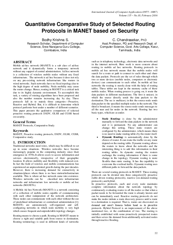 (PDF) Quantitative Comparative Study of Selected Routing Protocols in ...