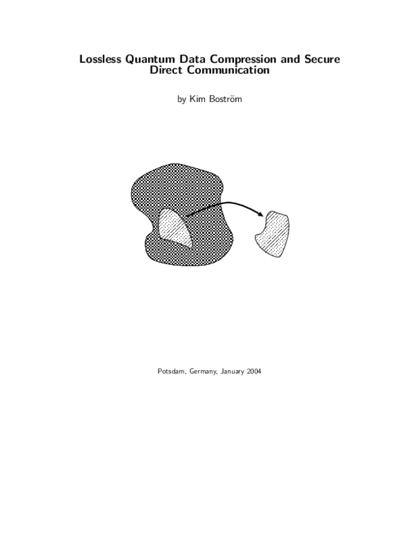 (PDF) Lossless Quantum Data Compression and Secure Direct Communication