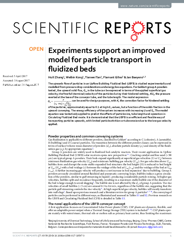 (PDF) Experiments support an improved model for particle transport in