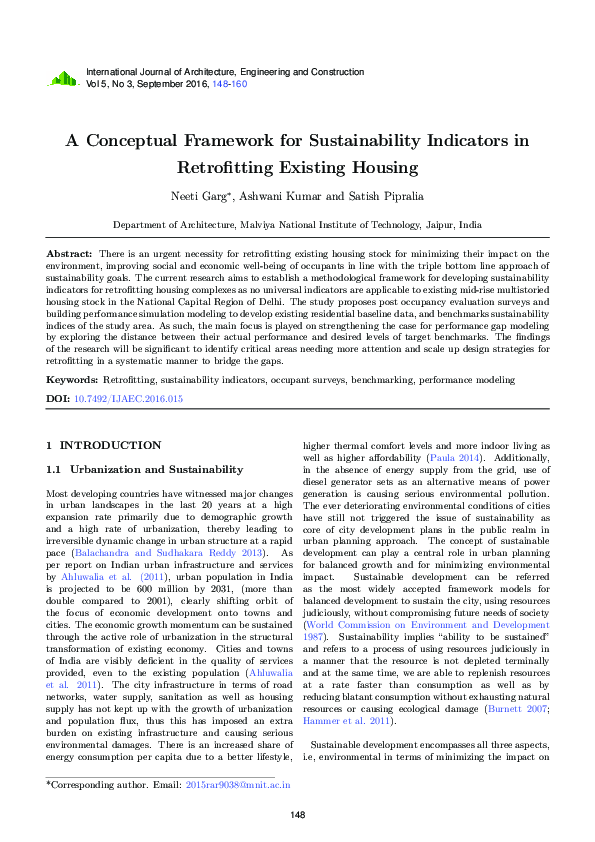 (PDF) A Conceptual Framework for Sustainability Indicators in ...