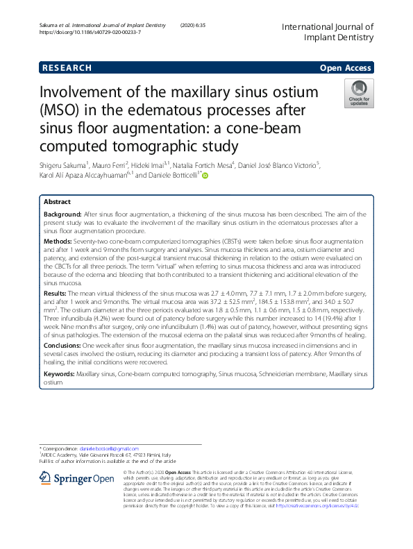 (PDF) Involvement of the maxillary sinus ostium (MSO) in the edematous ...