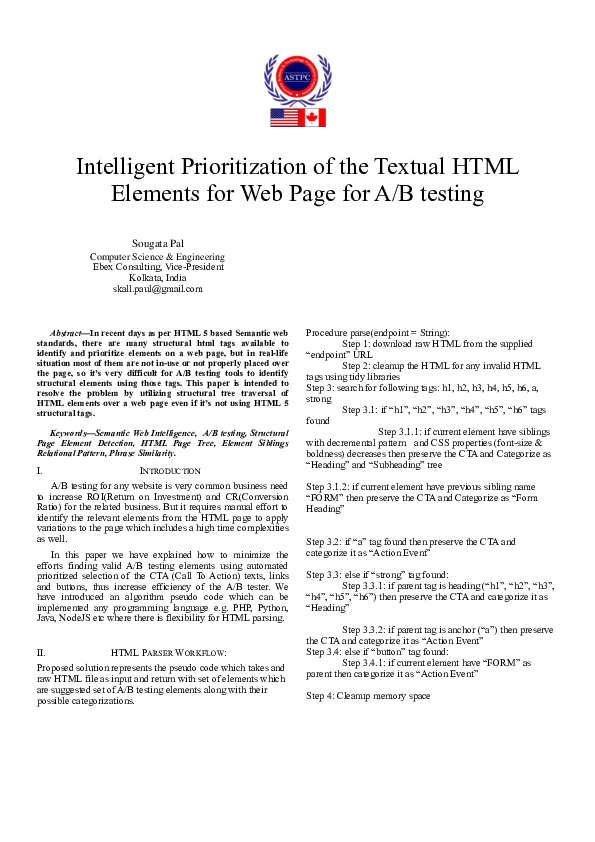 (PDF) Intelligent Prioritization of the Textual HTML Elements for Web ...