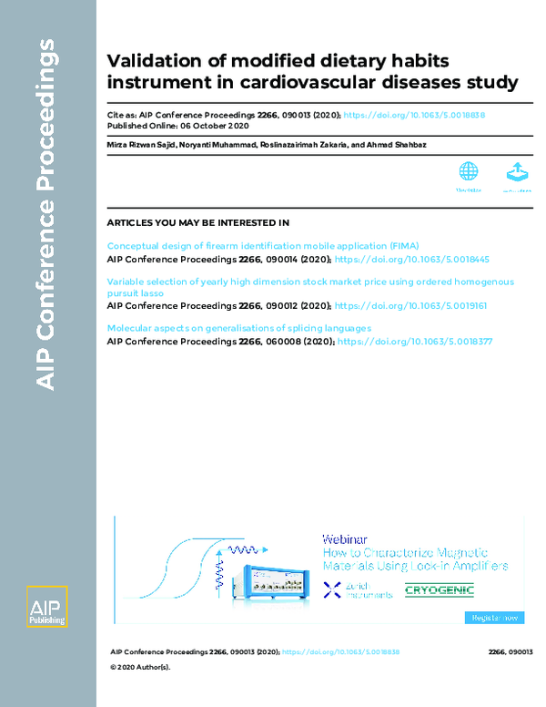 (PDF) Validation of modified dietary habits instrument in ...