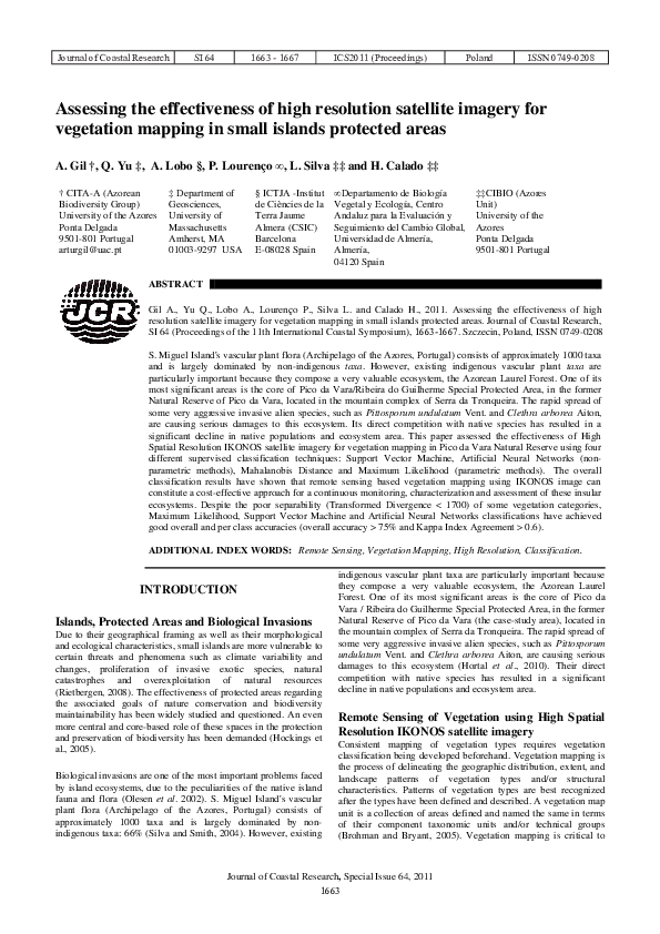 (PDF) Assessing the effectiveness of high resolution satellite imagery ...