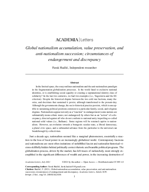 Positive and negative effects of nationalism essay image