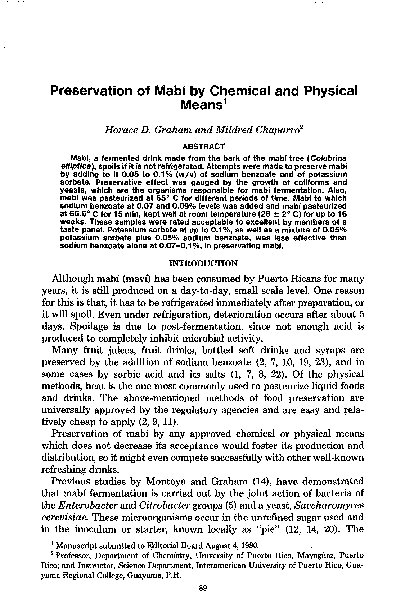 (PDF) Preservation of mabi by chemical and physical means