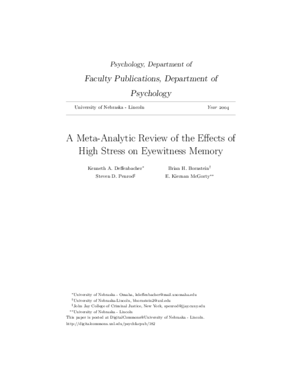(PDF) A Meta-Analytic Review of the Effects of High Stress on ...