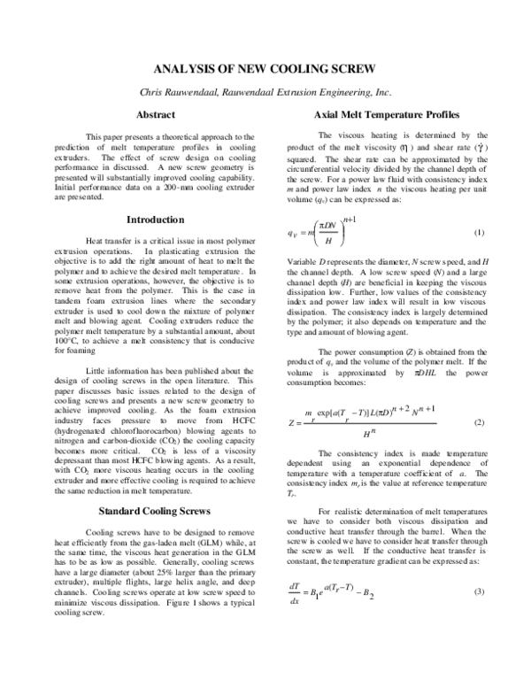 (PDF) Analysis of New Cooling Screw