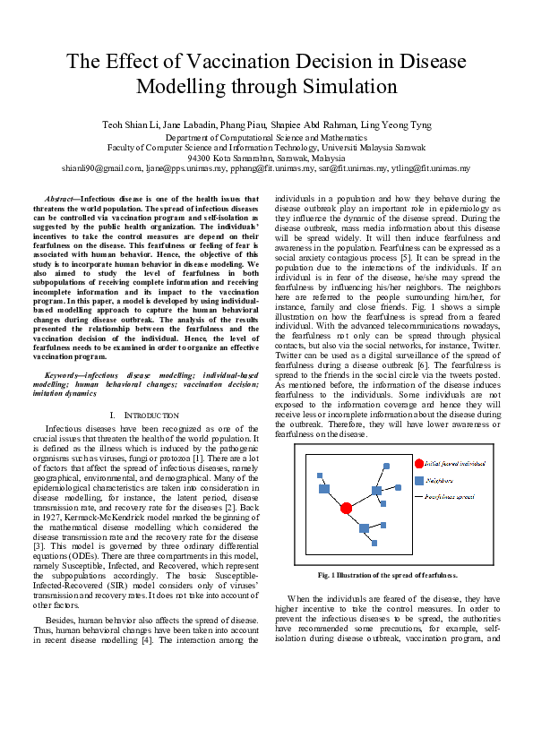 (PDF) The effect of vaccination decision in disease modelling through ...