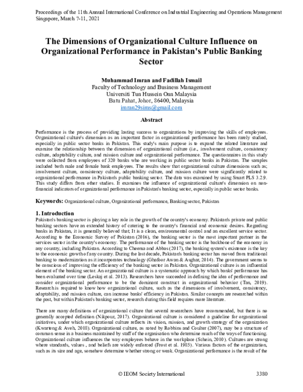 (PDF) The Dimensions of Organizational Culture Influence on ...