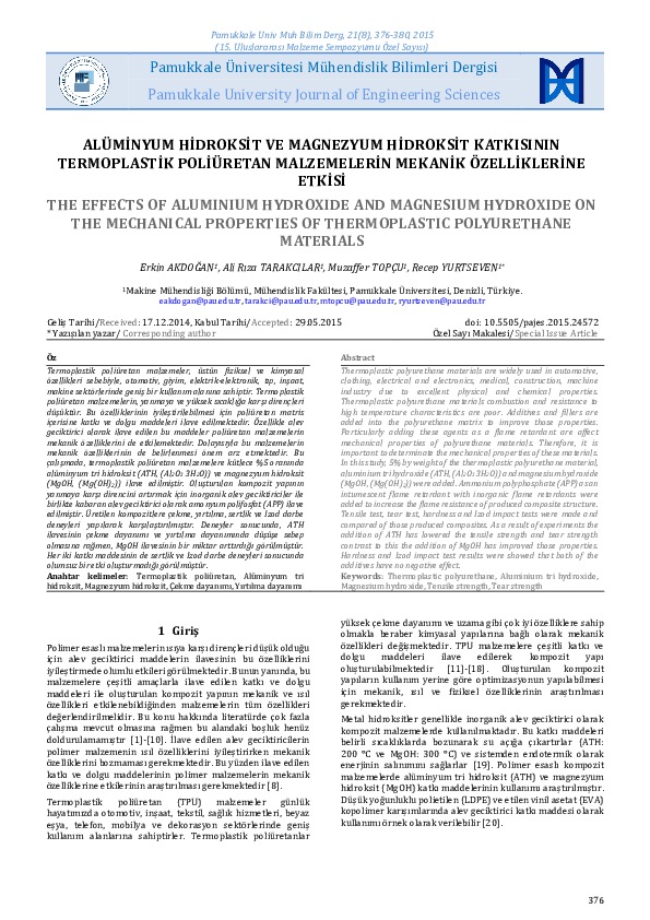 (PDF) The Effects of Aluminium Hydroxide and Magnesium Hydroxide on the ...