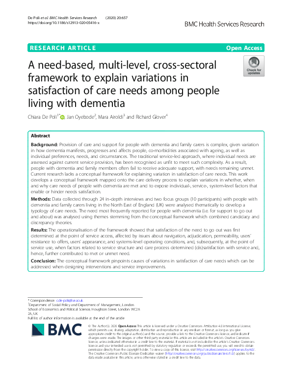 (PDF) A need-based, multi-level, cross-sectoral framework to explain ...