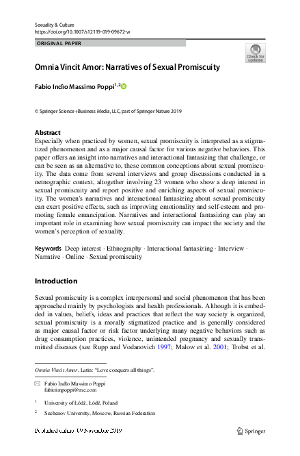 (PDF) Omnia Vincit Amor: Narratives of Sexual Promiscuity