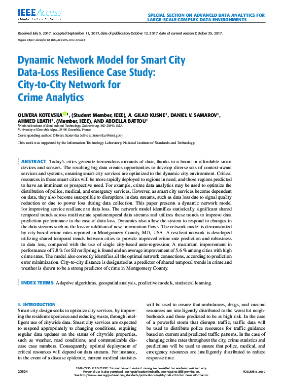 (PDF) Dynamic Network Model for Smart City Data-Loss Resilience Case ...