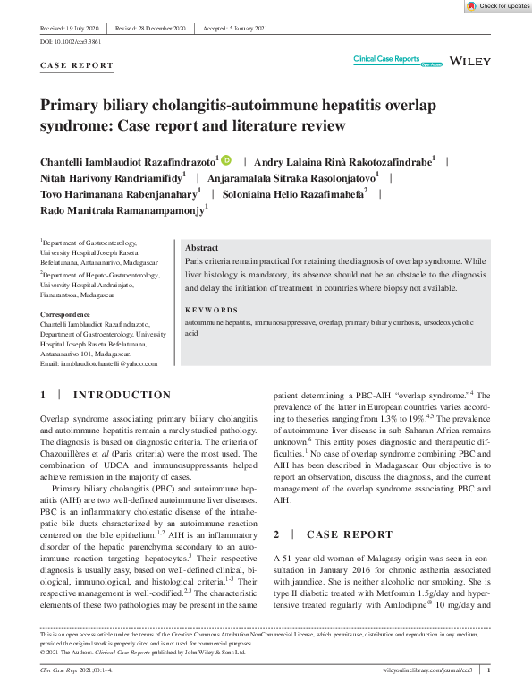 (PDF) Primary biliary cholangitis‐autoimmune hepatitis overlap syndrome